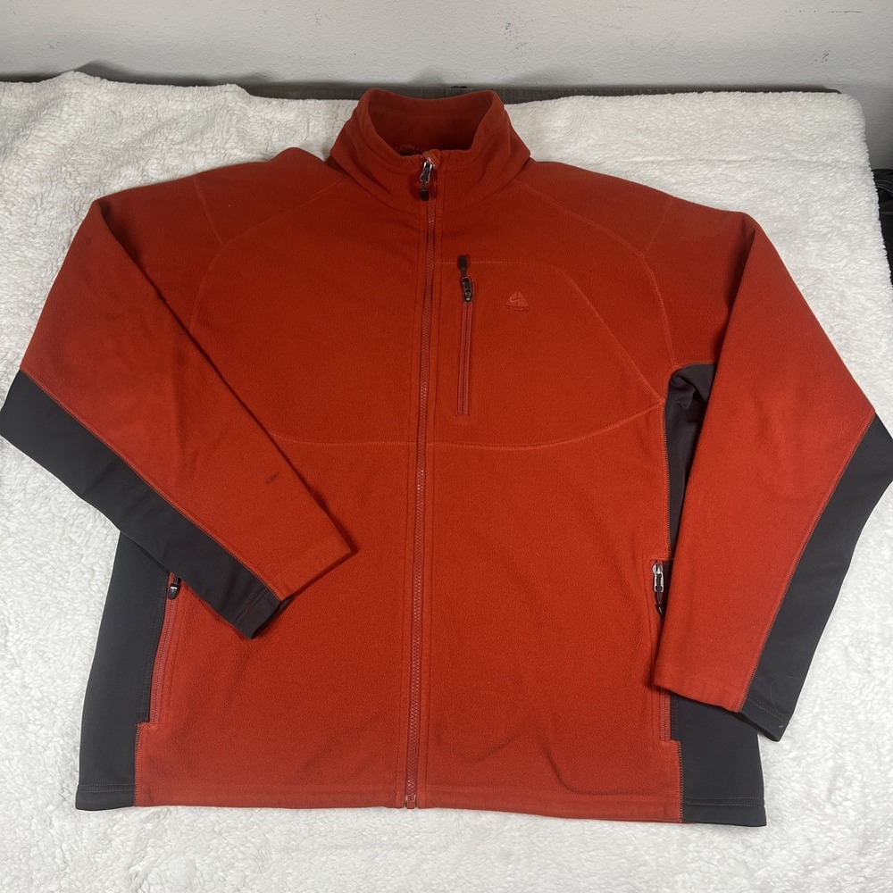 Vintage Nike ACG Jacket Sweater Mens XL Orange Full Zip Fleece Therma